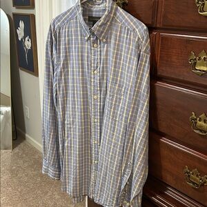 Banana Republic Blue and Yellow Plaid Button-Down Shirt